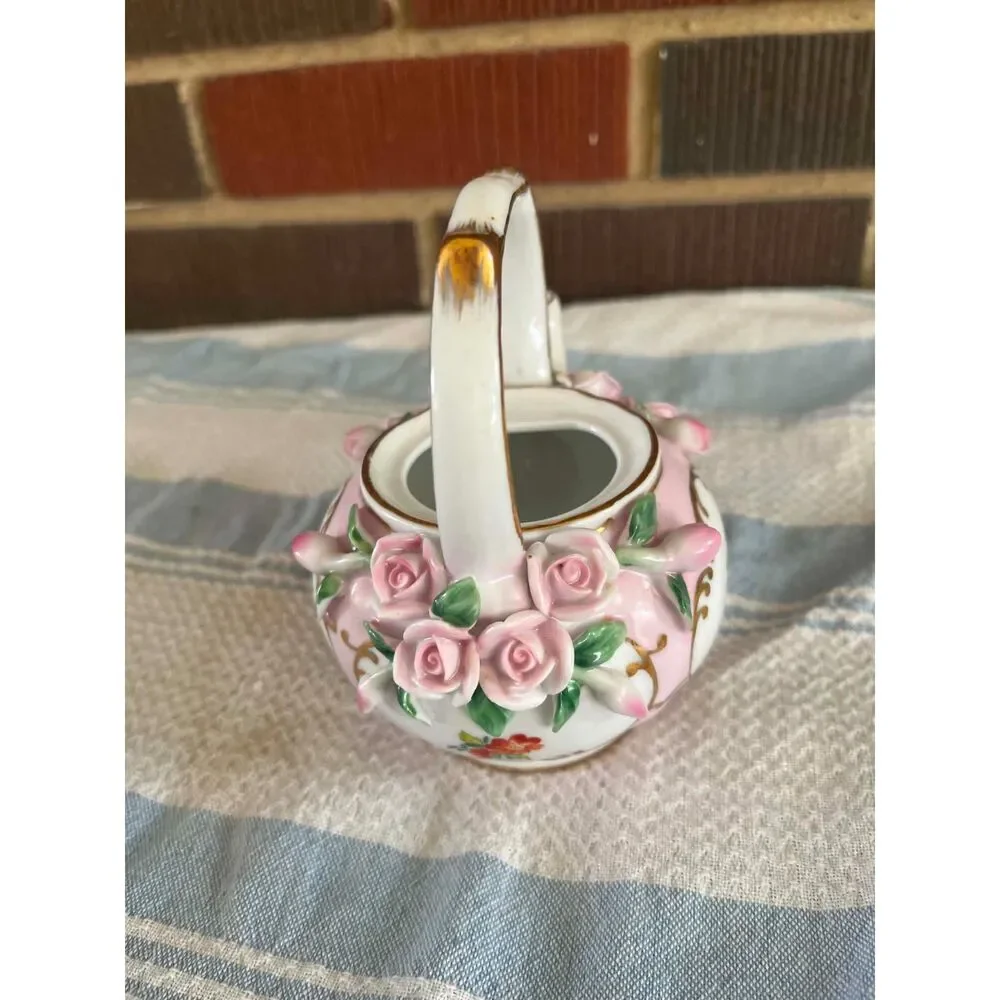 small rose tea pot
